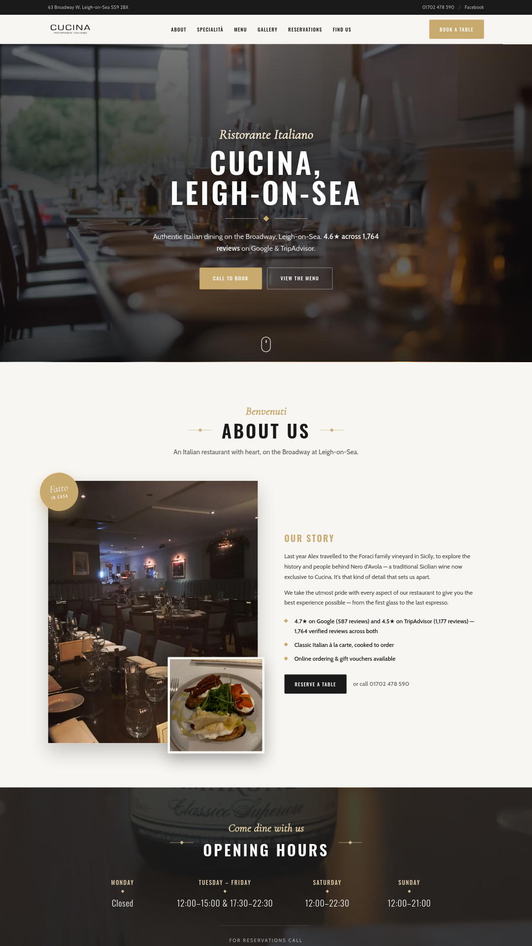 Cucina's rebuilt website by squidpixel