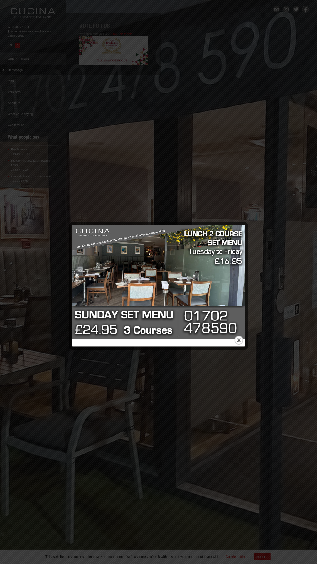 Cucina's previous website