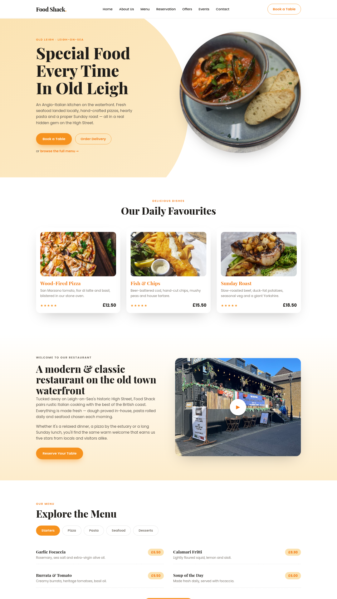 Food Shack's rebuilt website by squidpixel